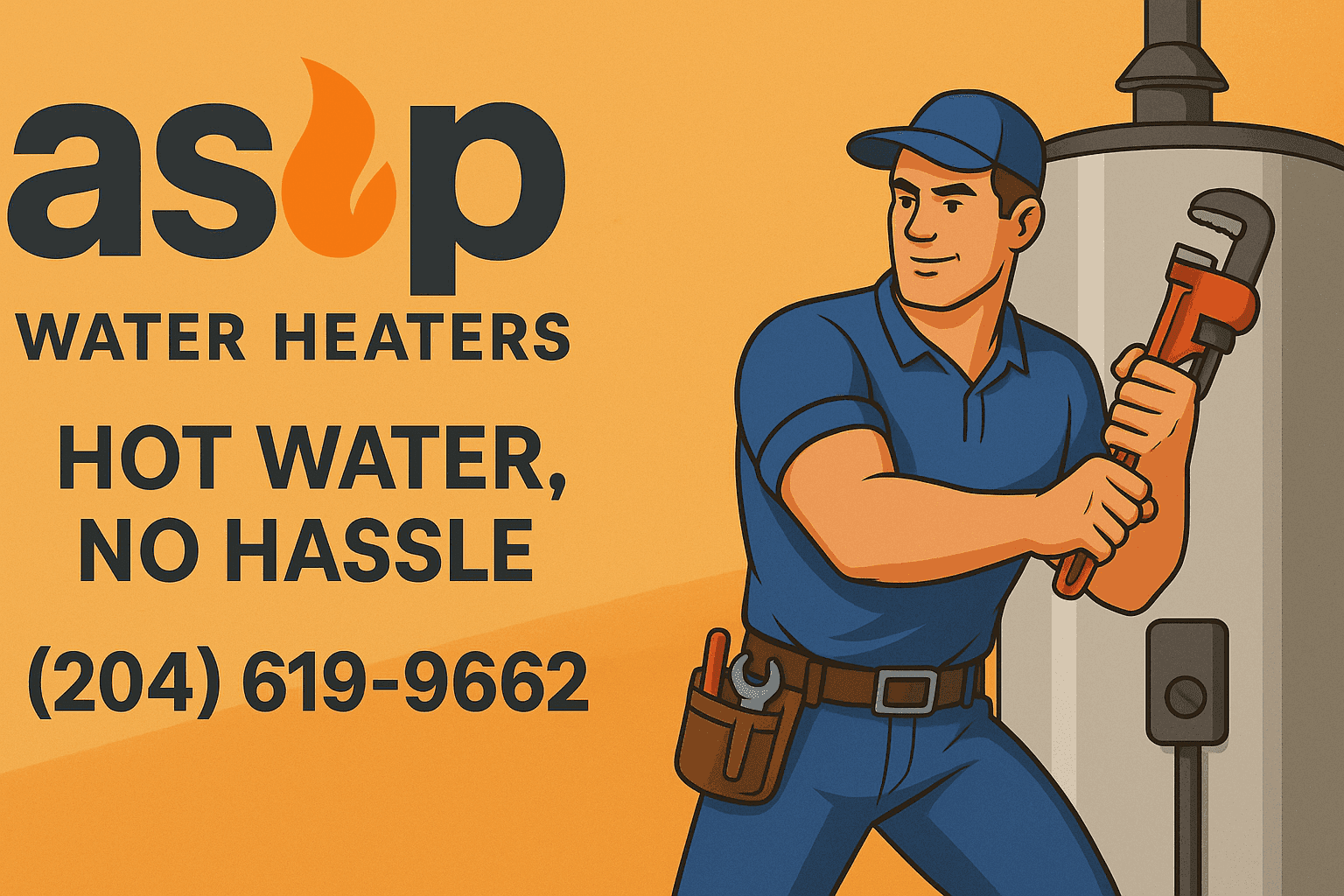 pluber, water heater, hot water, no hassle, wrench